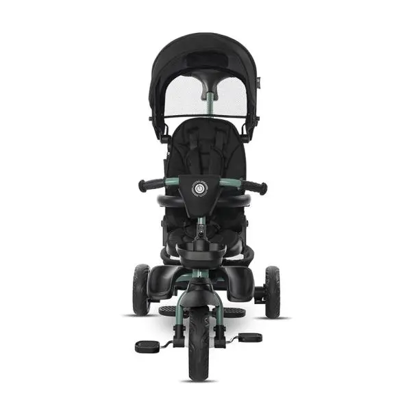 Tricicleta pentru copii Lorelli Freccia Black Green multifunctionala, pliabila, sezut rotativ 360 grade, greutate admisa 25 kg, roti Eva