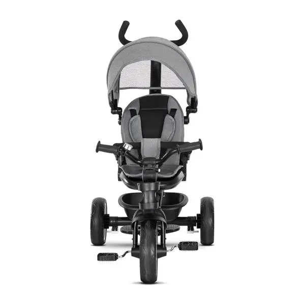 Tricicleta pentru copii Lorelli Tino Grey cu sezut rotativ 360 grade, scaun rabatabil, control parental, greutate admisa 25 kg