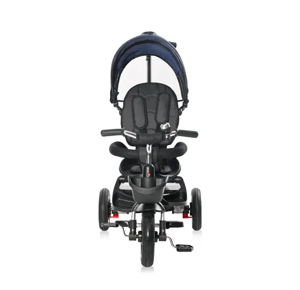 Tricicleta pentru copii Lorelli Zippy Air Sapphire control parental 12-36 luni, cu scaun reversibil, rotire 360 grade, spatar reglabil pe multiple pozitii, roti din cauciuc cu camera si 2 tipuri de suport pentru picioare