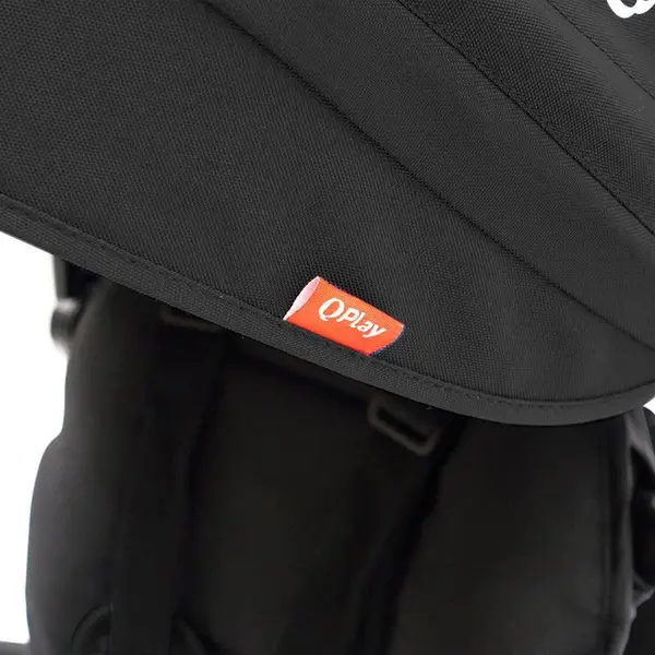 Tricicleta pentru copii Qplay Rito+ Negru pliabila, cu spatar reglabil cu pozitie de somn, 2 tipuri de suporti pentru picioare,copertina cu protectie UV si roti din cauciuc Eva
