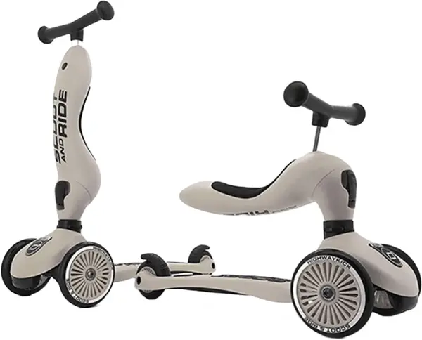 Tricicleta pentru copii Scoot & Ride - Highwaykick 1, 2 in 1, Crem