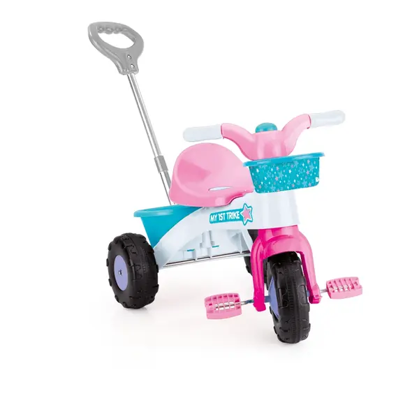 Tricicleta roz cu maner - My first trike