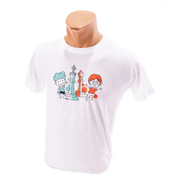 Tricou Alb cu model Sah