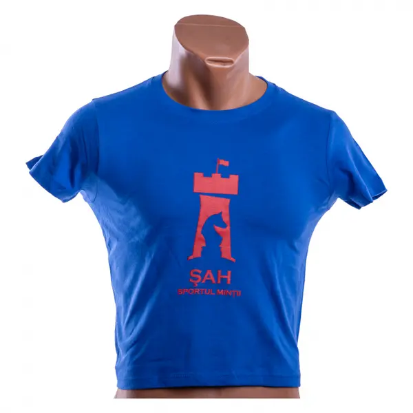 Tricou Albastru cu model Sah