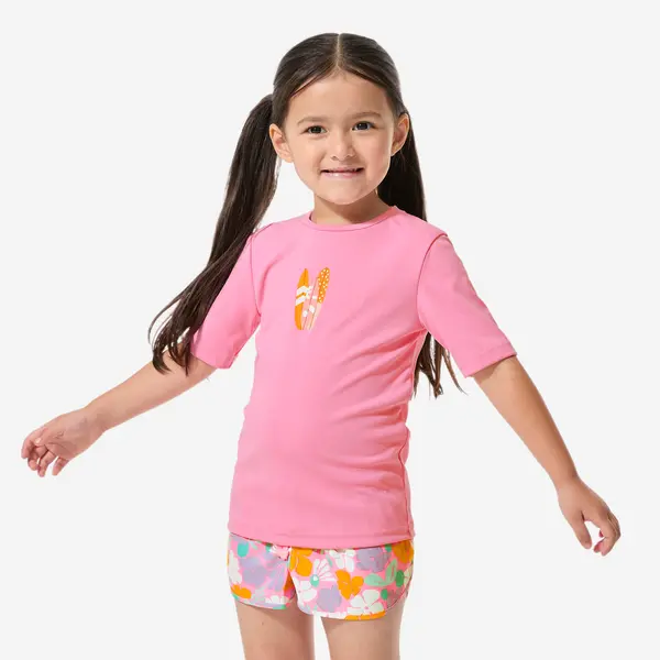 Tricou anti UV 100 UPF50+, UV>95% Love sea Roz Copii