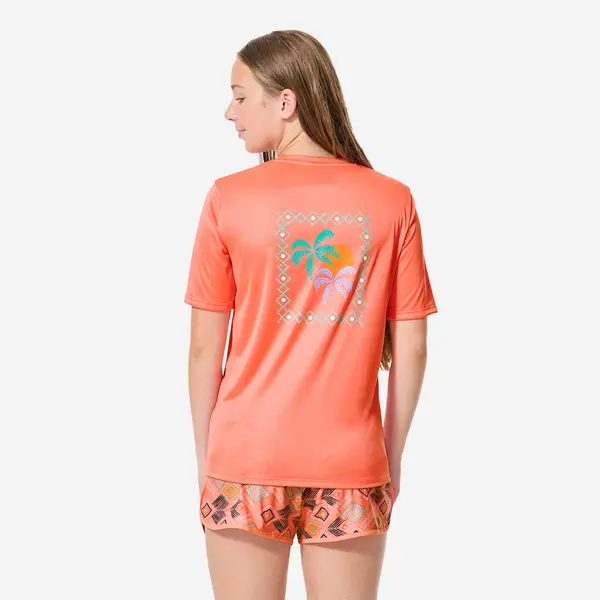 Tricou anti UV 100 UPF50+, UV>95% Palms Corai Copii
