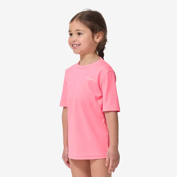 Tricou anti-UV 100 UPF50+, UV>95% Roz Copii