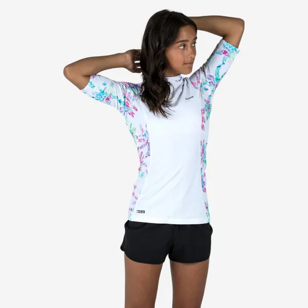 Tricou anti-UV 500 UPF50+, UV>95% Palm Alb Fete