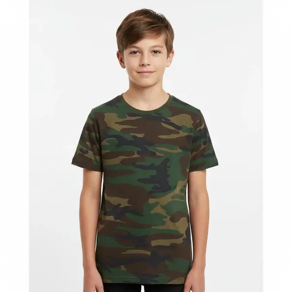 Tricou army copii camuflaj BRANDIT - WOODLAND / 122/128