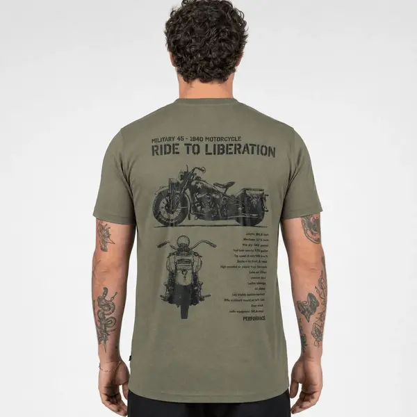 Tricou Army cu Motocicleta WLA Liberator Fostex – Olive - S