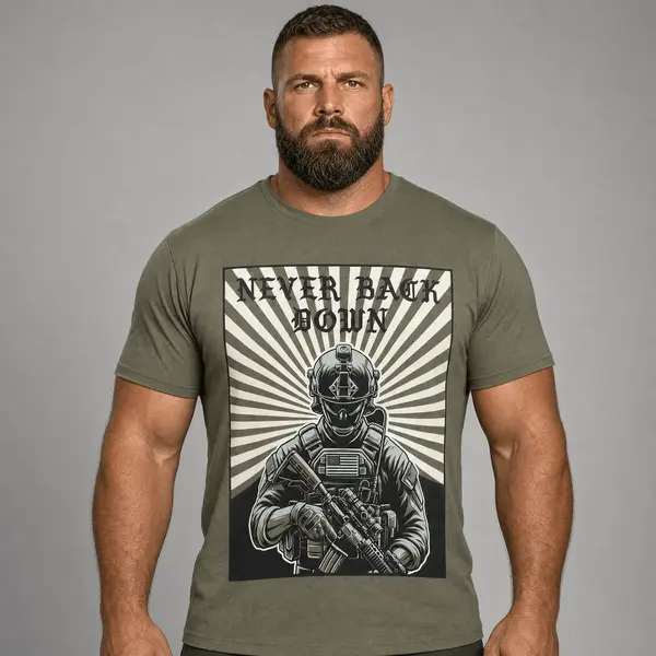 Tricou Army Never Back Down Fostex - Olive - L
