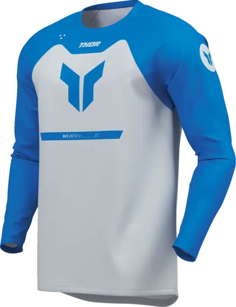 Tricou atv cross copii Thor Ridemode Menace, culoare gri albastru, marime 2YXS