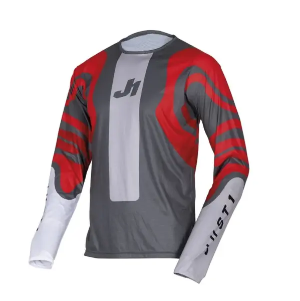 Tricou atv cross Just1 J-Essential Fluid, culoare gri rosu, marime YM