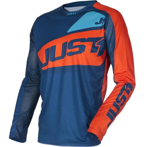 Tricou atv cross Just1 J-Force Vertigo, culoare albastru portocaliu, marime M