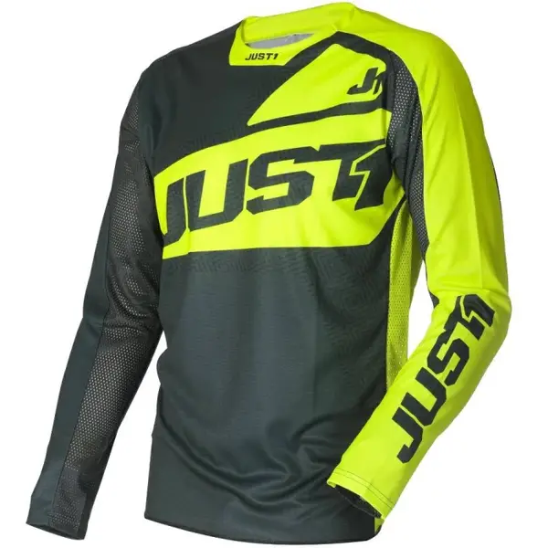Tricou atv cross Just1 J-Force Vertigo, culoare gri galben fluo, marime S