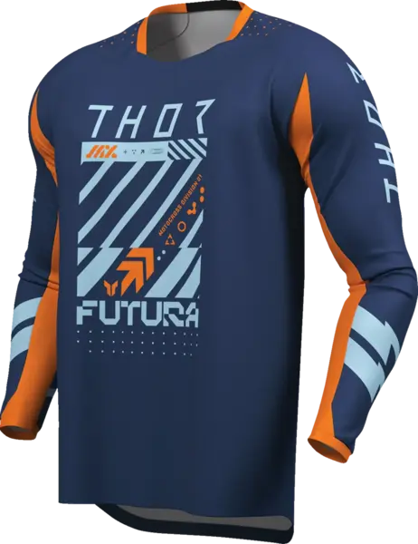 Tricou atv cross Thor Launchmode Futura, culoare bleumarin portocaliu, marime L