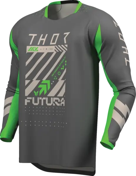 Tricou atv cross Thor Launchmode Futura, culoare gri verde, marime XL