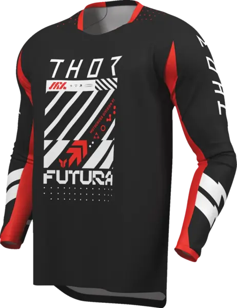 Tricou atv cross Thor Launchmode Futura, culoare negru rosu, marime L