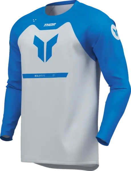 Tricou atv cross Thor Ridemode Menace, culoare gri albastru, marime M