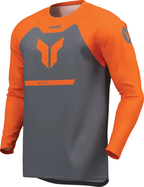 Tricou atv cross Thor Ridemode Menace, culoare gri portocaliu, marime 2XL