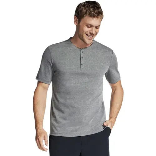 Tricou barbati Skechers Off Duty Short Sleeve Henley TS165-CHAR