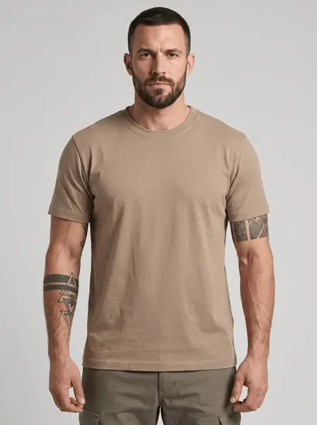 Tricou basic bumbac Brandit 160 g – Croiala Lejera - BEJ / 2XL