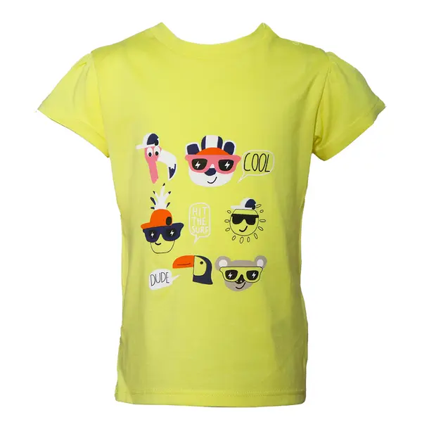 Tricou bebe maneca scurta DL06 galben/imprimeu, Danina | 6 luni