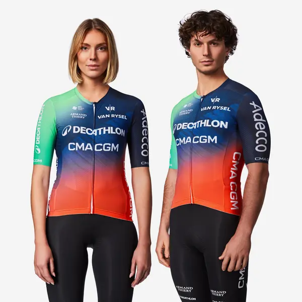 Tricou ciclism pe șosea RCR-R DECATHLON CMA CGM Replica