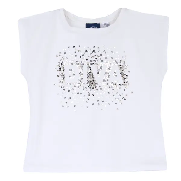 Tricou copii Chicco, alb, 05933-66MC