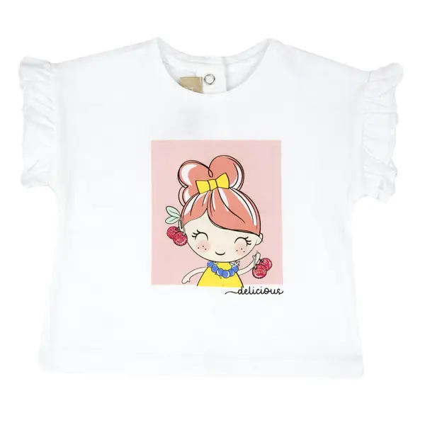 Tricou copii Chicco, alb cu model, 05618-66MFCO