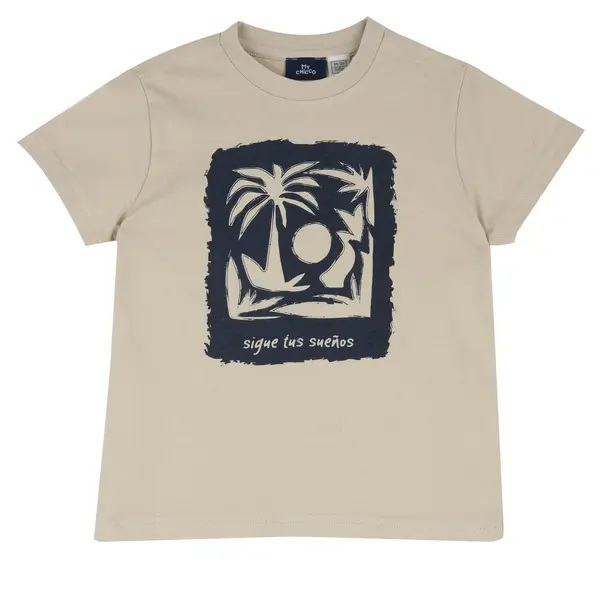 Tricou copii Chicco, Bej cu model, 01945-70MC