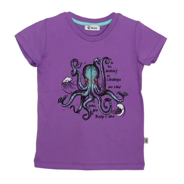 Tricou copii maneca scurta DL06 mov lila/caracatita, Danina | 3 ani