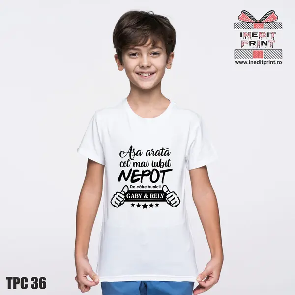 Tricou Copii Personalizat Asa arata cel mai iubit nepot TPC36