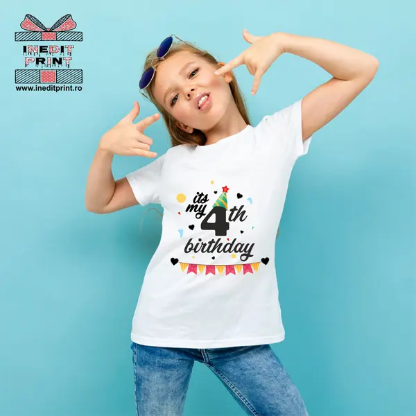 Tricou Copii Personalizat It s my 4th birthday! TPC6
