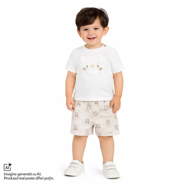 Tricou copii si pantaloni scurti Chicco, Bej, 01426-70MFCI