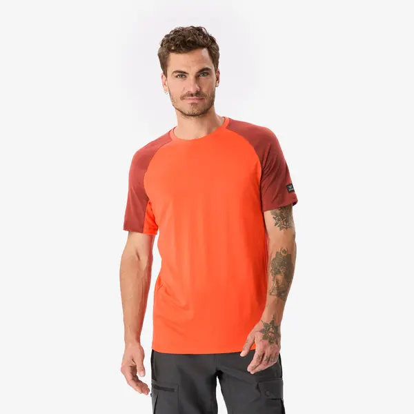 Tricou cu mânecă scurtă din lână merinos Merino Resist portocaliu, bărbați