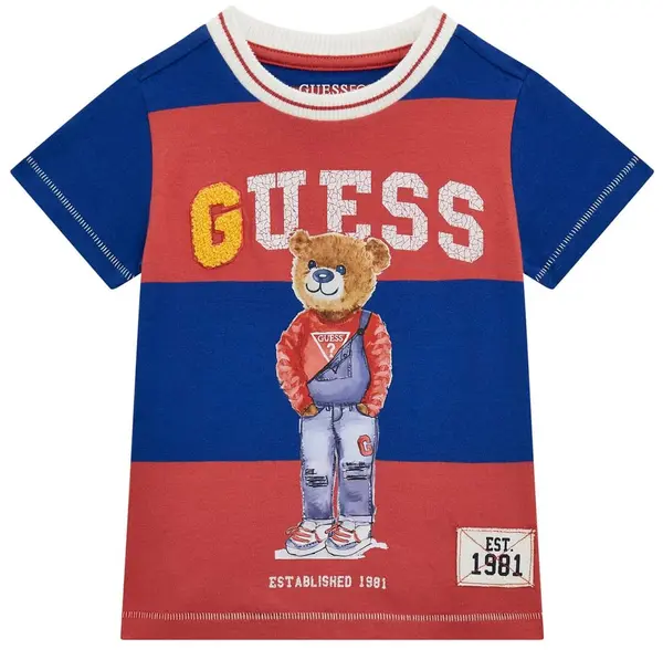 Tricou cu mânecă scurtă Guess - Ursuleț, multicolor, 18 luni