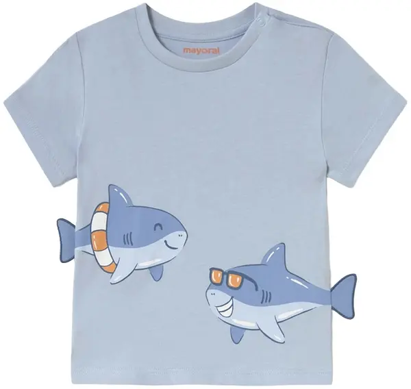 Tricou cu mânecă scurtă Mayoral - Albastru, play amigos, 12 luni