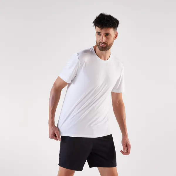 Tricou de alergare Kiprun Run 100 Alb Bărbaţi