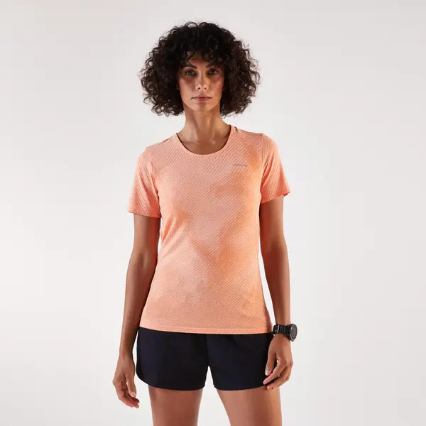 Tricou de alergare Kiprun Run 500 Confort Portocaliu Damă