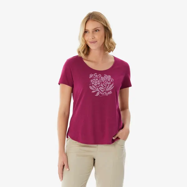 Tricou de drumeție NH500 Mov damă