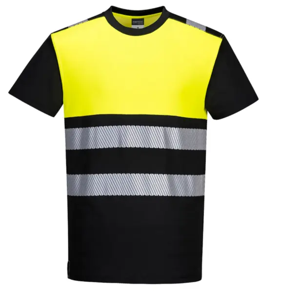 Tricou de protecție bumbac/poliester Portwest PW311 negru/galben mărimea L Tricou de protecție bumbac/poliester Portwest PW311 negru/galben mărimea L