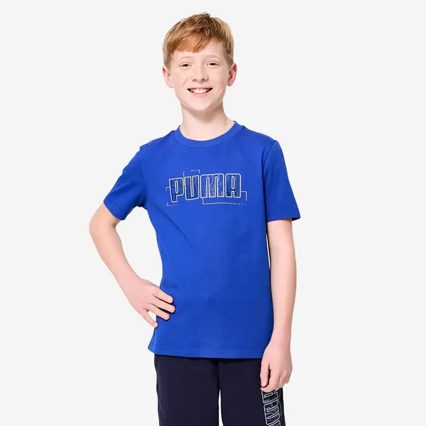 Tricou din bumbac Puma, cu imprimeu Albastru Copii