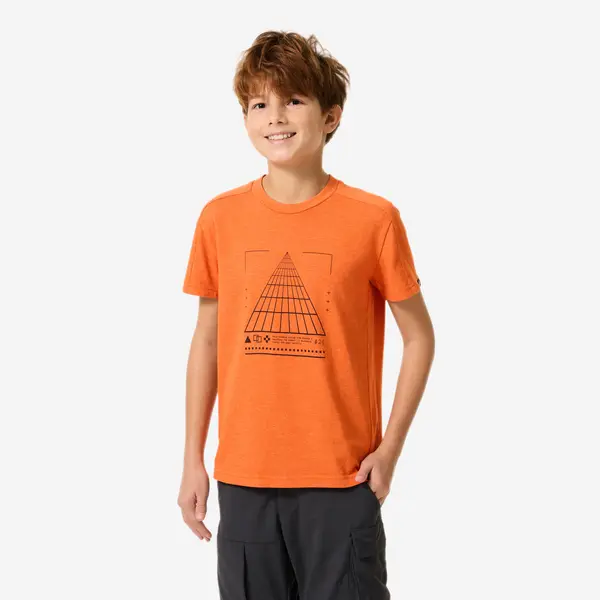 Tricou Drumeție NH100 Portocaliu Copii 7-15 ani