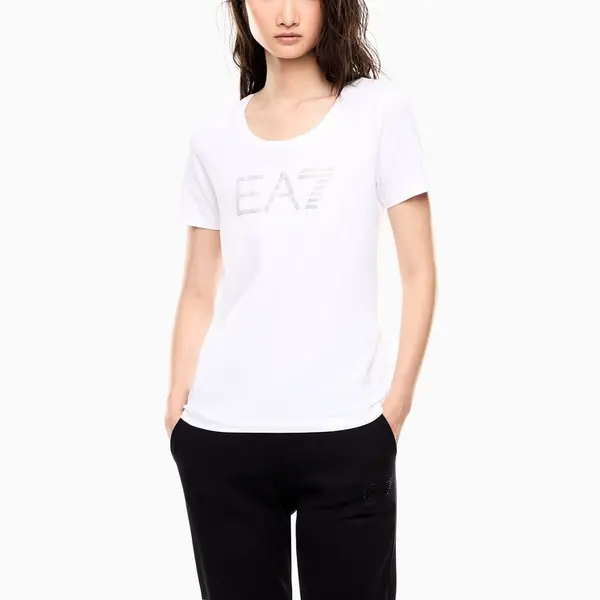 Tricou EA7 TRAIN LOGO SERIES W TEE SS RN FANCY STRASS