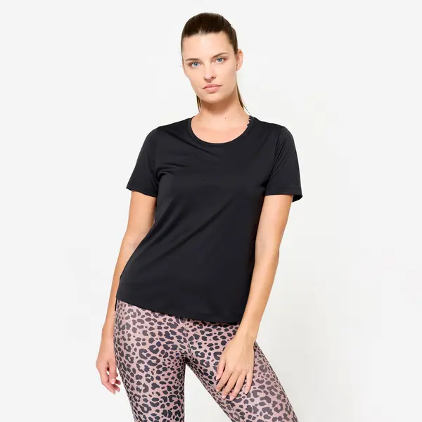 Tricou Fitness cardio Negru Damă