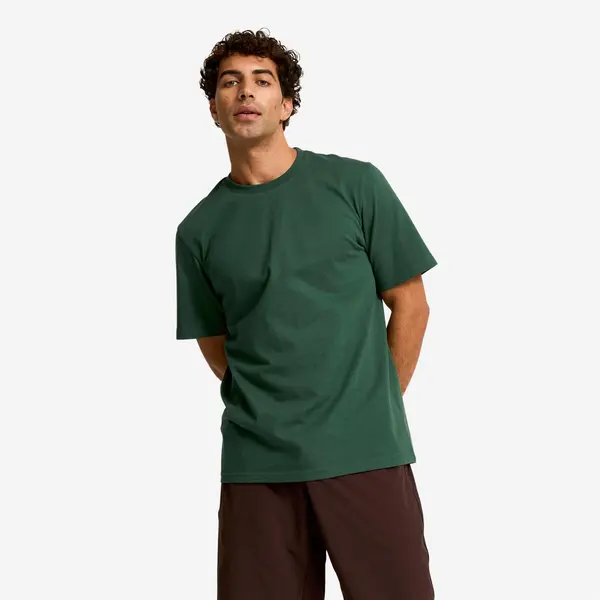 Tricou fitness guler rotund Verde Bărbați