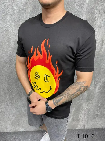 TRICOU FLAME BLACK TSAS263(1016) (MĂRIME: XL)