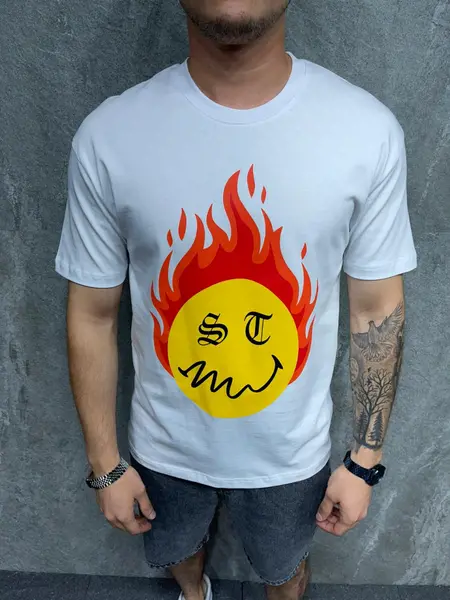 TRICOU FLAME WHITE TSAS264(1016) (MĂRIME: L)