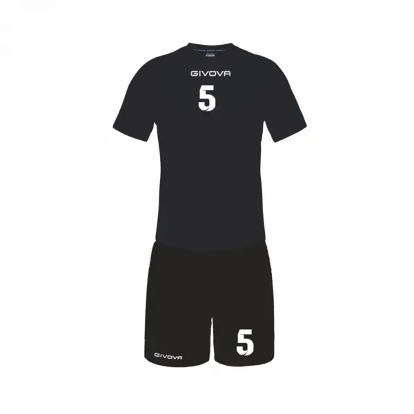 Tricou fotbal copii si adulti GIVOVA personalizabil TRF4 L, Negru